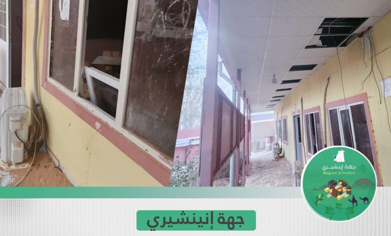 صورة عمليـة تـرمـيم وتعقيم لثانوية أكجوجت، ضمن الاستعداد للافتتاح العام الدراسي 2023-2024